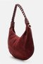 Vesta Women's Shoulder Bag, Genuine Suede Leather, TERRACOTTA - 4