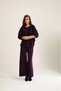 Solid Knitted Wide Leg Trousers Purple