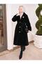Belted Fleece-Lined, Soft, Fuzzy Cashmere Melton Coat - 6
