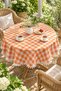Round Tablecloth with Gingham Pattern and Pom-Pom Accents – Liquid-Resistant, Stain Resistant, Durable Duck Fabric, Various Size Options - 5
