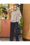 40105 Stretch Fabric Wide-Leg Jeans, Navy Blue - 4