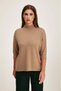 Basic High Neck Knit Top Beige