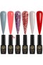 Black Elite Gel Nail Polish Set Luxe Sparkle, 6 x 8ml - Soak Off UV LED Gel Polish Kit, Long-Lasting High Gloss Colours for Salon and Home Manicure