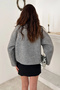 Women's Gray Melton Flap-Front Blazer - 5