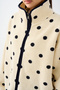 Women's Polka Dot Print Zip-Up Fleece Jacket, Cream - 5