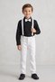 Boy's Black Long-Sleeve Shirt, White Pants, White Bow Tie—November 10, April 23 Formal Attire