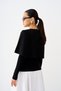 Women's Cape-Style V-Neck Knit Blouse, Black - 4
