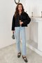 Women's Black Pocketed Melton Blazer - 3