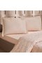 NEW SEASON COTTON SATIN DOUBLE BED SHEET SET, CREAM-POWDER - 2