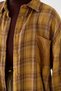 Women's Plaid Pattern Single-Pocket Shirt, Mustard - 5