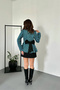 Women's Blue Jacket with a Bow Detail on the Back - 6
