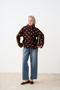 Women's Polka Dot Patterned Zip-Up Fleece-Lined Jacket, Brown - 3