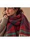 FLR-5035 Thick Winter Scarf with Red and Navy Chevron Pattern | Eos Collective - 4