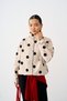 Women's Polka Dot Zipper Jacket in Stone - 2