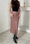 Women's Powder Pink Slit-Front Ruffled Skirt - 2