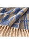FLR-5033 Blue and Beige Houndstooth and Plaid Double-Patterned Thick Winter Scarf | Eos Collective - 5