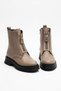 Manilsa Women's Genuine Leather Front Zippered Boots in Taupe Color - 4