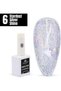Disco Yuki Crystal Diamond Glow Top Coat, UV/LED Gel Polish, Long-Lasting No Wipe Glitter Finish, Chip-Resistant, 15ml Nail Shine for Natural & Acrylic Nails (6: Stardust Silver Shine, 15ml) - 2