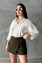 Women's Khaki Buckled Skort - 3