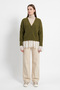 Lace-Detail Knit Cardigan T2621 - GREEN - 2