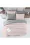 Double Fitted Sheet Duvet Cover Set Cotton Four Season Powder Gray - 2