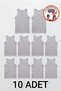10-Pack Gray Melange Cotton Jersey Classic Men's Tank Top - Gingham Pattern with Free Unisex Band