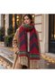 FLR-5035 Thick Winter Scarf with Red and Navy Chevron Pattern | Eos Collective