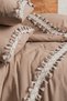 Cappuccino-Colored Linen Single-Size Duvet Cover Set - 8