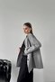 Women's Gray Viscose Blend Striped Oversized Jacket - 2