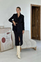 Women's Black Button-Down Jacket and Skirt Set - 2