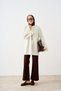 Women's Knit Tunic with Wrist Ribbon Detail, Ecru - 4