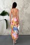 Women's Blue Backless Linen Dress - 5