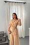Women's Camel Viscose Top and Bottom Set - 3