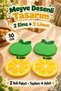 Set of 4 Apple and Lemon-Patterned Coasters, 10 cm, for Coffee and Tea Cups—Colorful Tableware Accessories - 4