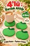 Set of 4 Apple-Patterned Coasters, 10 cm, for Coffee and Tea Cups—Colorful Table Setting Accessory