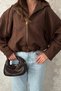 Women's Brown Short Hooded Jacket - 4