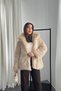 Women's Beige Faux Fur Coat