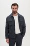 Straight Slim Fit Shirt Collar Jacket with Hidden Buttons and Jogger Pants Suit, Navy Blue - 17172.26K - 5