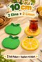 Set of 4 Apple and Lemon-Patterned Coasters, 10 cm, for Coffee and Tea Cups—Colorful Tableware Accessories - 3