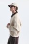 Sweatshirt with Metal-Embellished Button Closure - 4