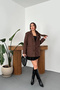 Women's Brown Classic-Collar Suede Blazer Jacket - 3