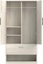 Wardrobe with 1 Doors, and Open Shoe Rack, Hanging Rod and 2 Compartments, Wooden Closet Storage Cabinet for Bedroom, Living Room - Cascina Pine