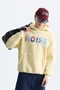 Embroidered Oversized Hooded Sweatshirt