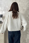 Women's Ecru Short Plush Jacket - 5