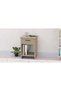 Mahmayi Modern Night Stand Table, Side Table with Attached BS02 Desktop Socket USB A/C Port Single Drawer Storage and Open Storage Shelves, Side Table For Living Room, Bedroom - Grey Bardilano Oak - 5