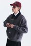 Sweatshirt with Metal-Embellished Button Closure - 5