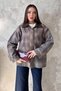 Women's Brown Collar, Paneled, Plaid Pattern, Lined Cotton Blend Jacket