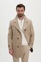 Straight Slim Fit Wide-Wrap Neckline Double-Breasted Wool Men’s Cashmere Melton Coat, Beige - 21348.26K - 2