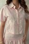 Women's Pink Shirt, Corset-Style Skirt, Lined Viscose Set - 4