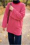 Women's Crew-Neck Striped Oversized Modest Sweatshirt Tunic, 75 cm